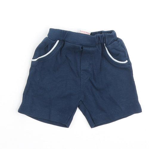 Little Mariner Baby Blue Cotton Cropped Leggings Size 0-3 Months - Contrasting Trim