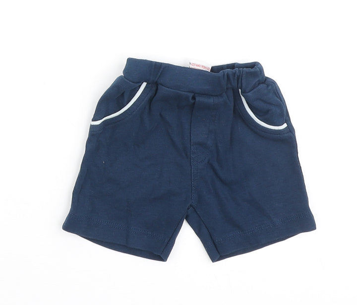 Little Mariner Baby Blue Cotton Cropped Leggings Size 0-3 Months - Contrasting Trim