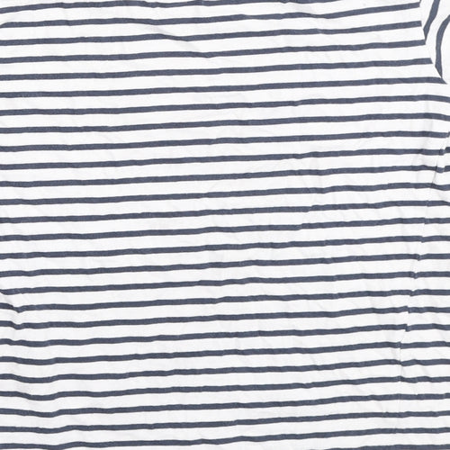 Dunnes Stores Boys Blue Striped Cotton Basic Polo Size 8-9 Years Round Neck