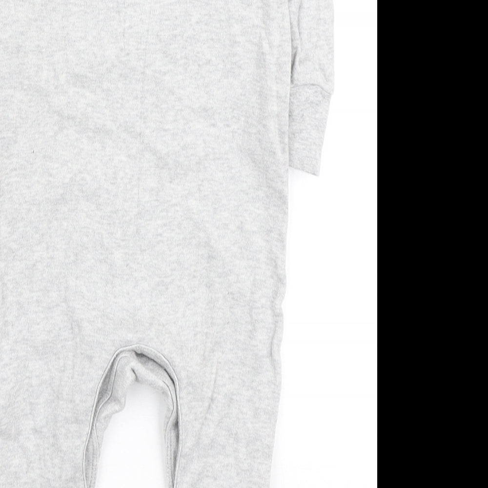 Matalan Boys Grey Polyester Babygrow One-Piece Size 6-9 Months Snap - Roar!