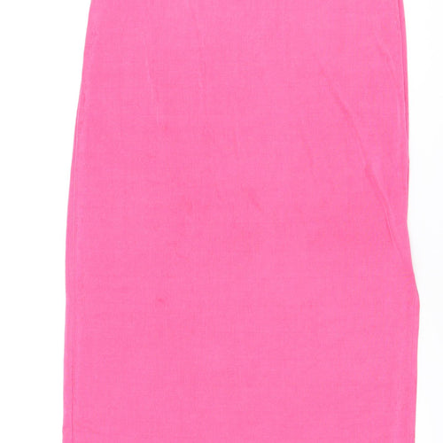 Primark Womens Pink Polyester Maxi Skirt Size M - Elasticated waist