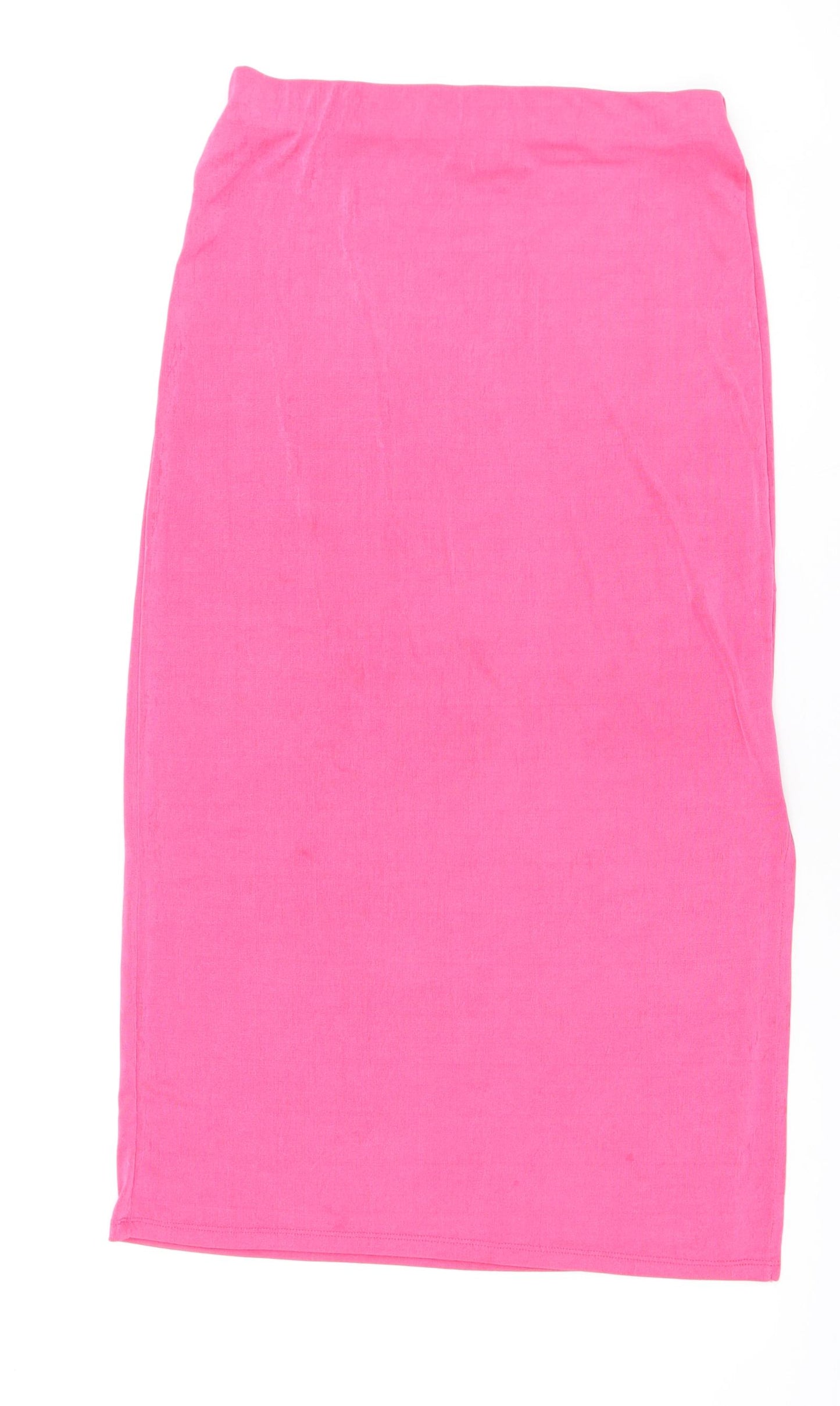 Primark Womens Pink Polyester Maxi Skirt Size M - Elasticated waist