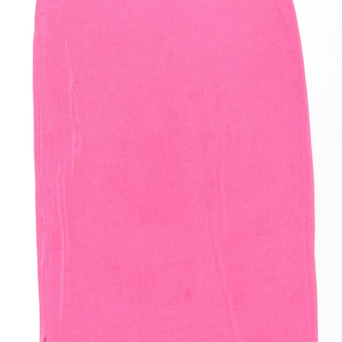 Primark Womens Pink Polyester Maxi Skirt Size M - Elasticated waist