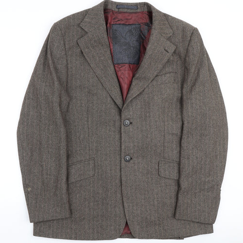 River Island Mens Brown Herringbone Polyester Blazer