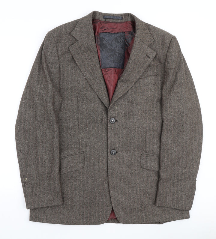 River Island Mens Brown Herringbone Polyester Blazer