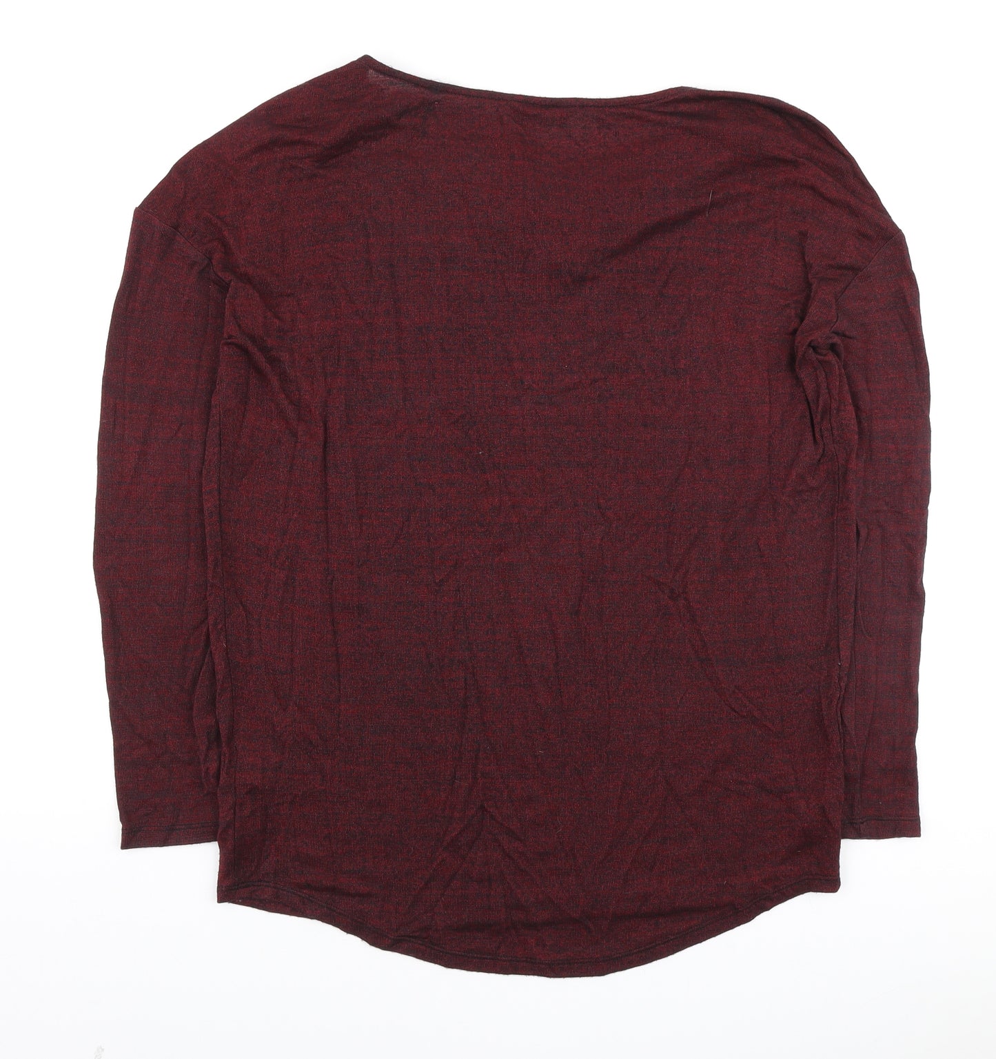 F&F Womens Red Cowl Neck Viscose Pullover Jumper Size 12 - Zip Detail