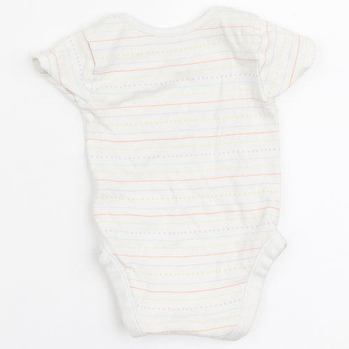 Nutmeg Baby White Striped Cotton Babygrow One-Piece Size 3-6 Months Snap