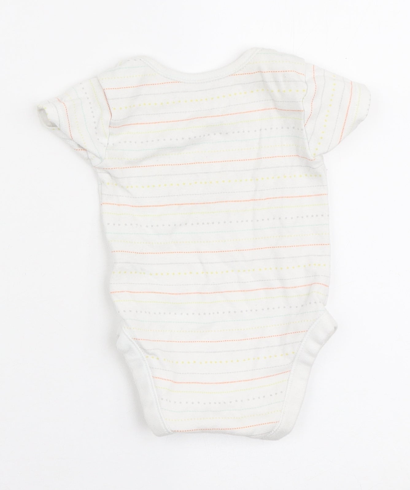 Nutmeg Baby White Striped Cotton Babygrow One-Piece Size 3-6 Months Snap