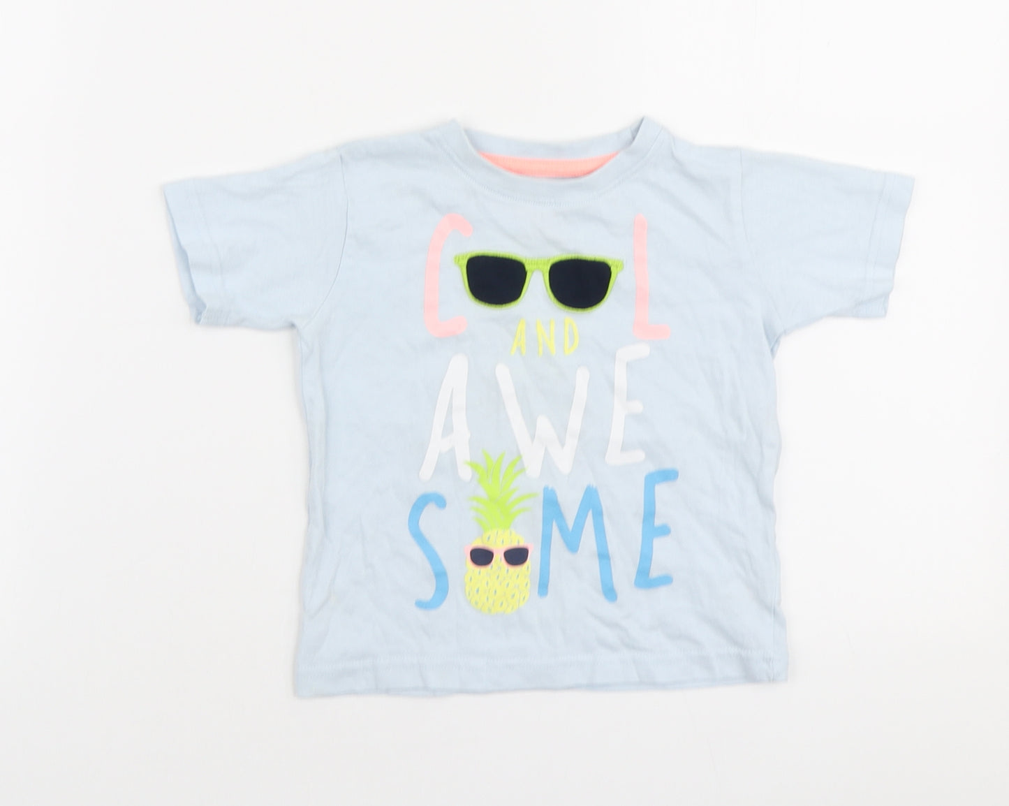Urban Rascals Boys Blue Cotton Basic T-Shirt Size 12-18 Months Round Neck - Cool and Awesome