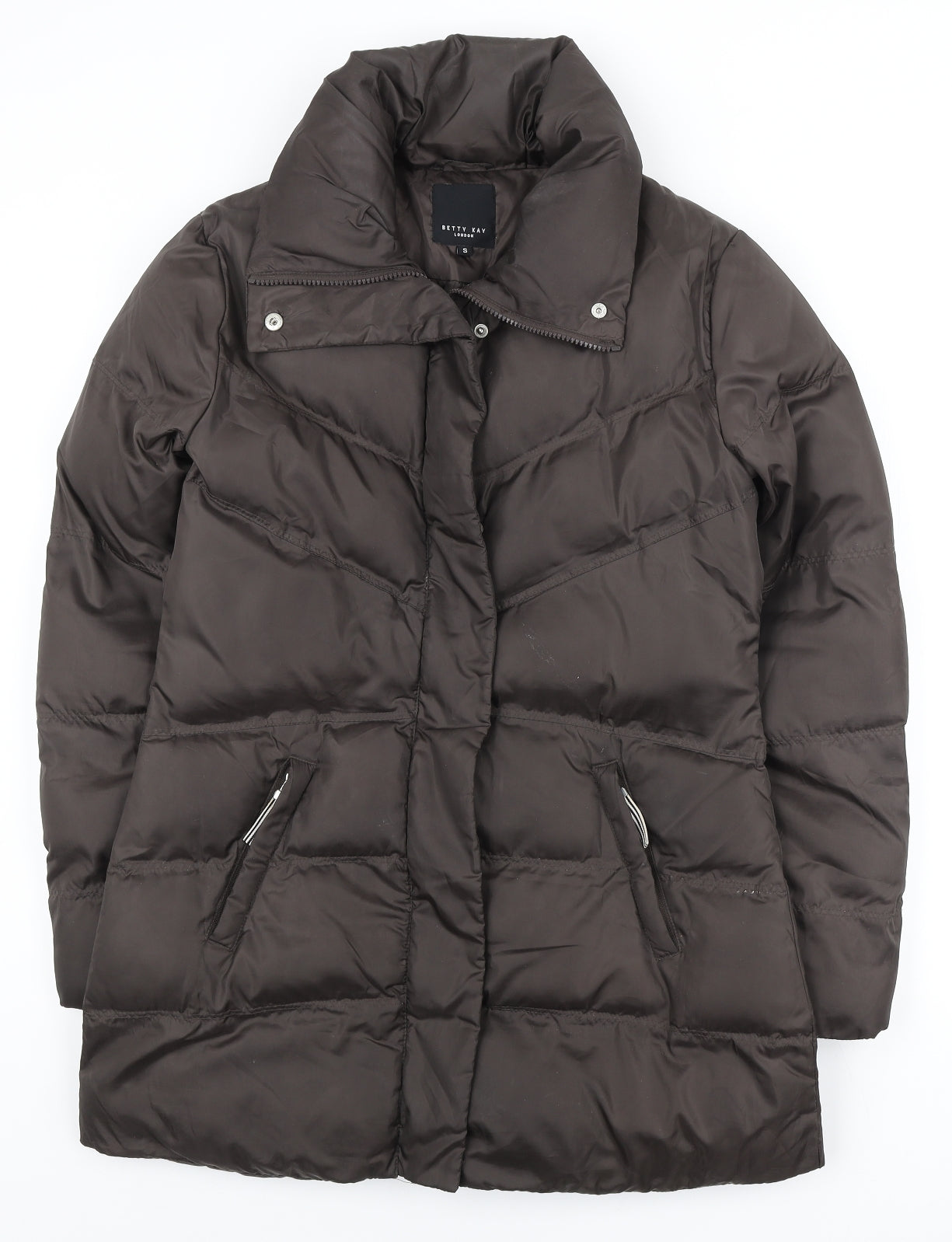 Betty Kay Womens Brown Puffer Jacket Coat Size S Zip