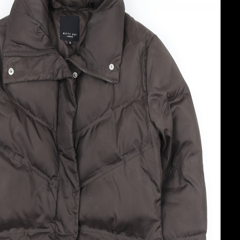 Betty Kay Womens Brown Puffer Jacket Coat Size S Zip