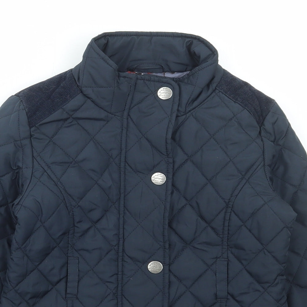 NEXT Girls Blue Parka Coat Size 5-6 Years Zip