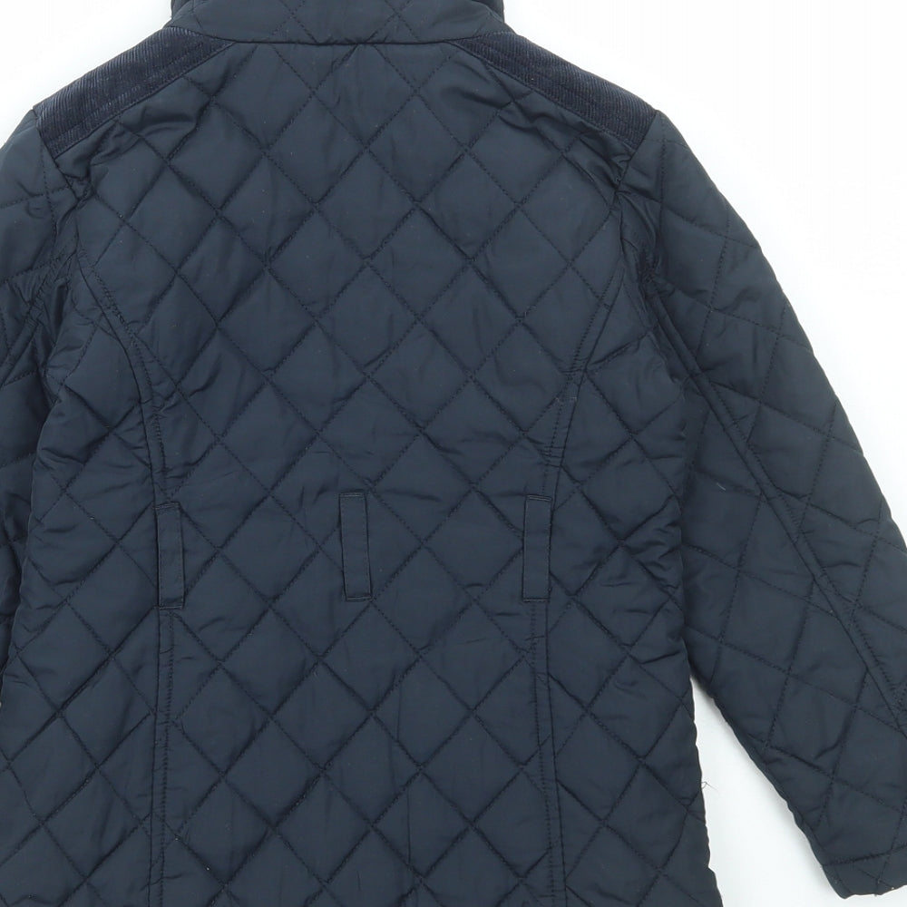 NEXT Girls Blue Parka Coat Size 5-6 Years Zip