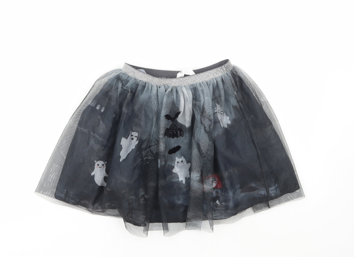 H&M Girls Black Polyester Tutu Skirt Size 7-8 Years Regular Pull On - Halloween