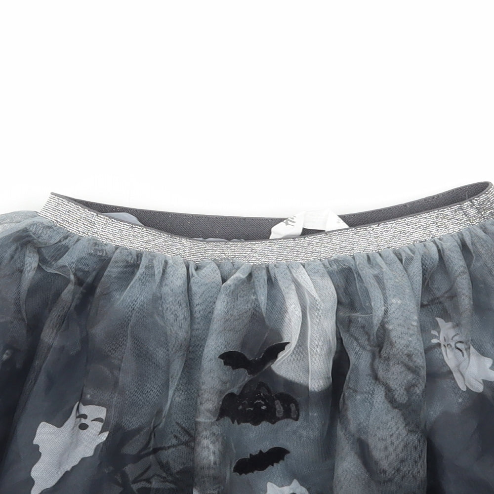 H&M Girls Black Polyester Tutu Skirt Size 7-8 Years Regular Pull On - Halloween