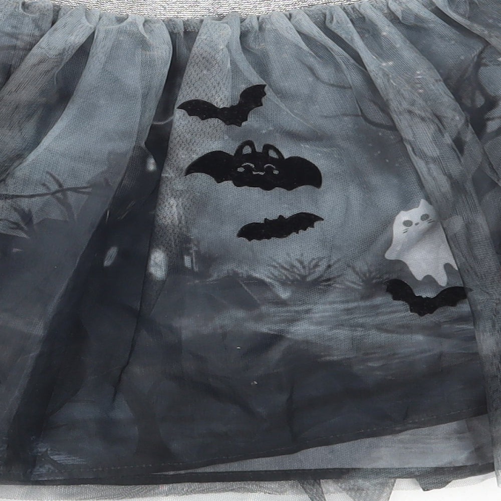 H&M Girls Black Polyester Tutu Skirt Size 7-8 Years Regular Pull On - Halloween