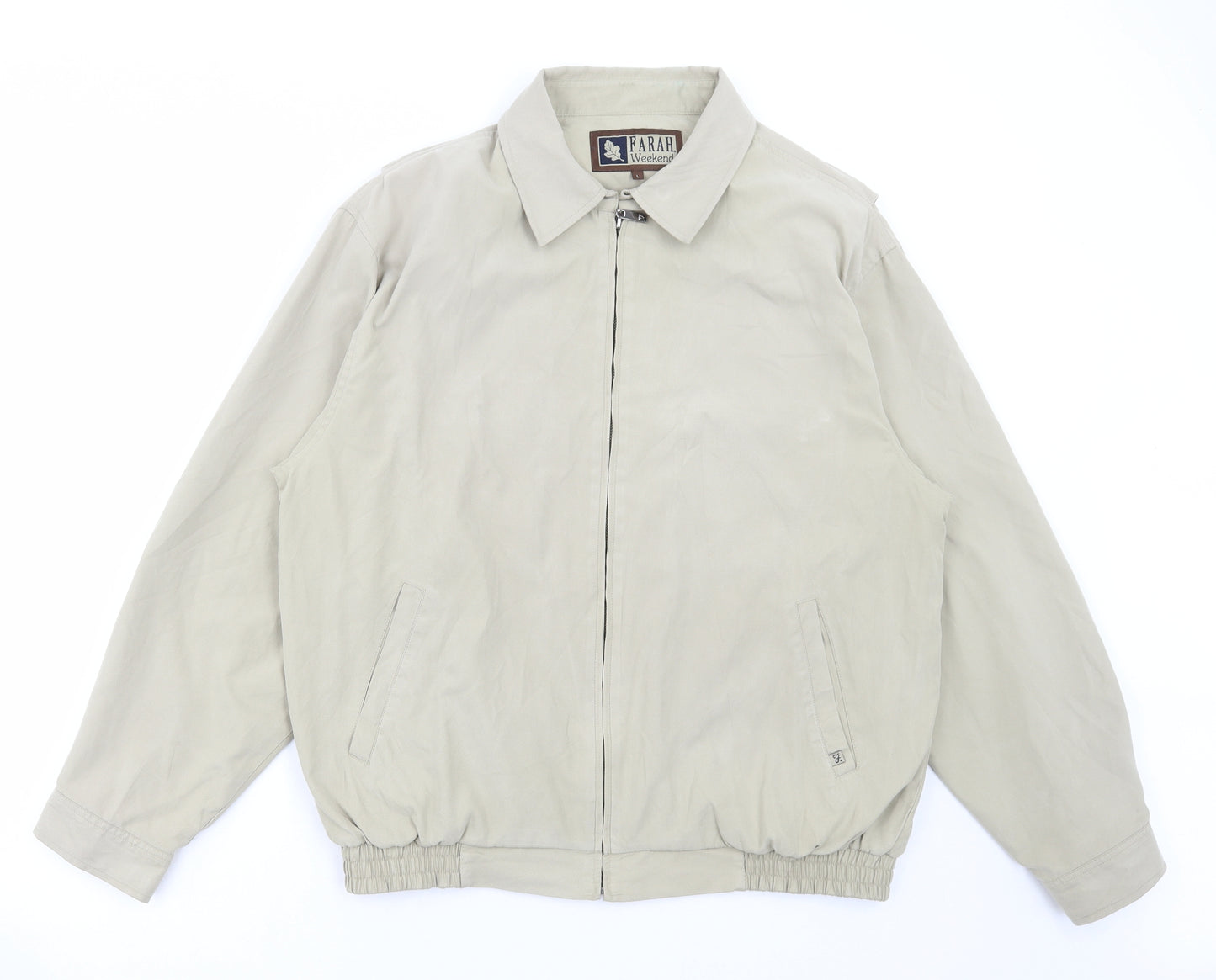 Farah Weekend Mens Beige Jacket Size L Zip