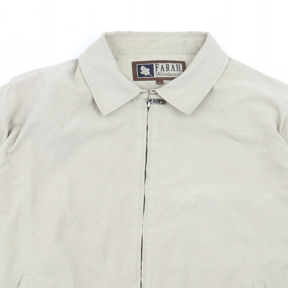 Farah Weekend Mens Beige Jacket Size L Zip