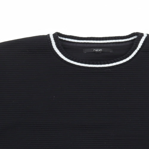 NEXT Womens Black Round Neck Polyester Pullover Jumper Size 14 - Ribbed
