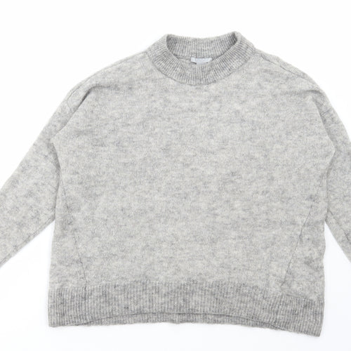 H&M Womens Grey Crew Neck Polyamide Pullover Jumper Size M