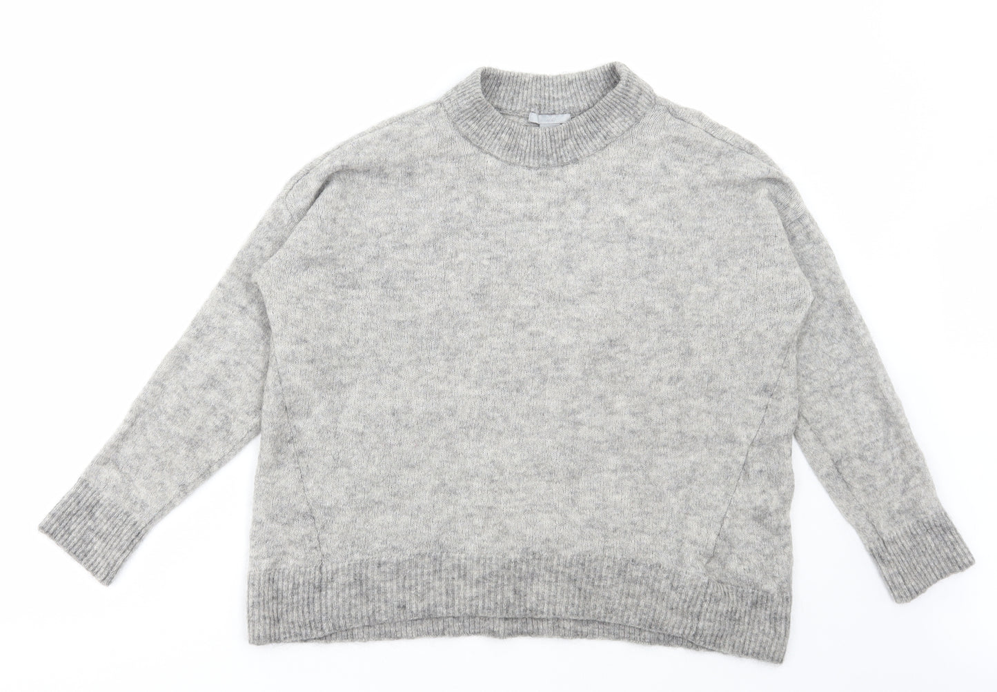 H&M Womens Grey Crew Neck Polyamide Pullover Jumper Size M