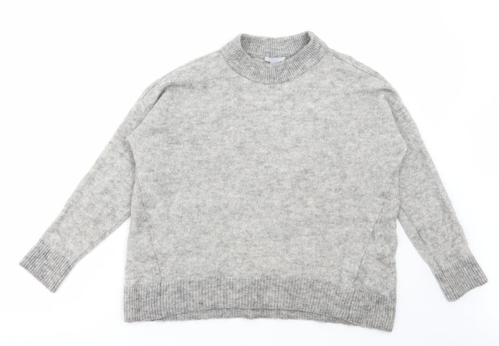 H&M Womens Grey Crew Neck Polyamide Pullover Jumper Size M