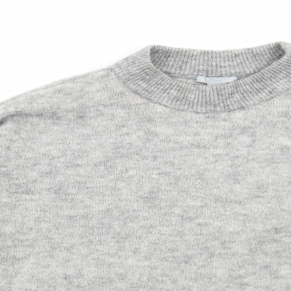 H&M Womens Grey Crew Neck Polyamide Pullover Jumper Size M