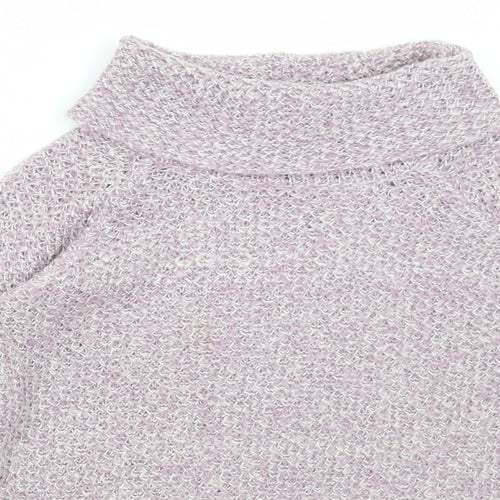 M&Co Womens Purple Roll Neck Acrylic Pullover Jumper Size 10