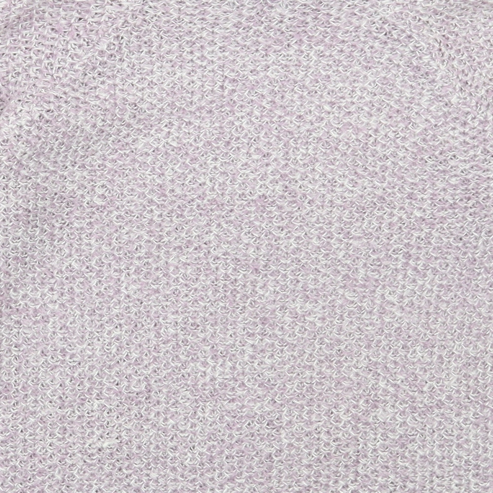 M&Co Womens Purple Roll Neck Acrylic Pullover Jumper Size 10