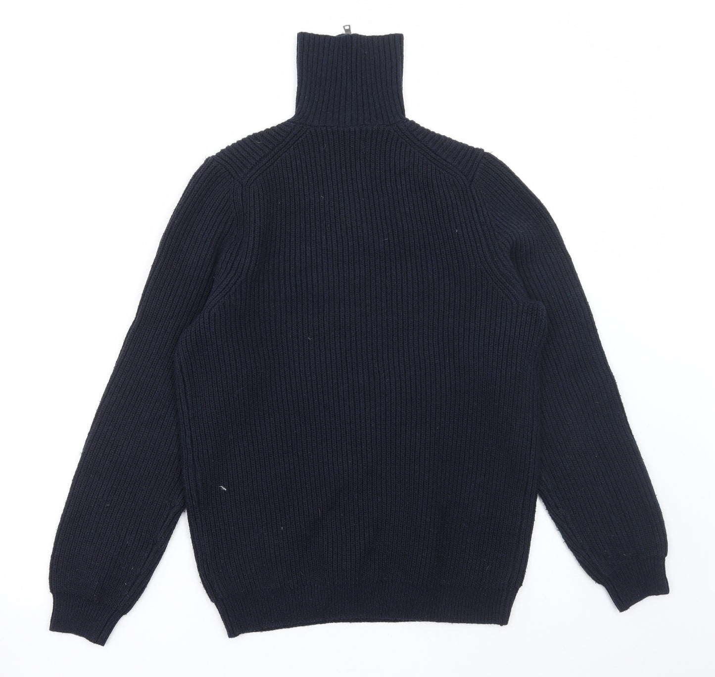 Marks and Spencer Mens Blue Roll Neck Polyester Pullover Jumper Size S