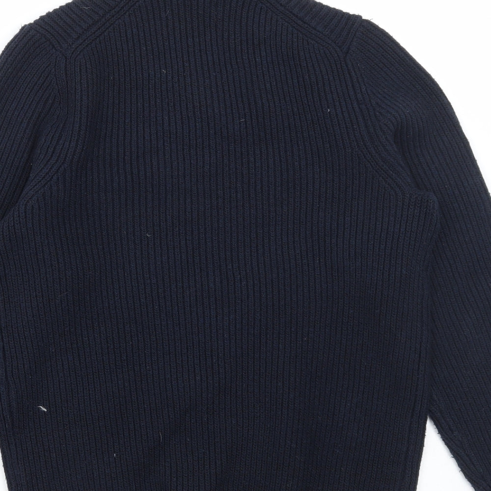 Marks and Spencer Mens Blue Roll Neck Polyester Pullover Jumper Size S