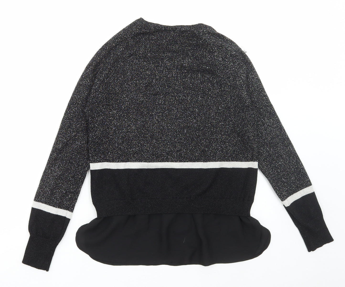 TU Womens Black Round Neck Viscose Pullover Jumper Size 8