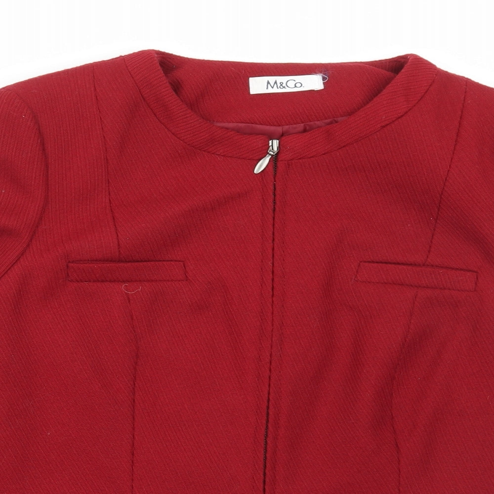 M&Co Womens Red Jacket Blazer Size 20 Zip