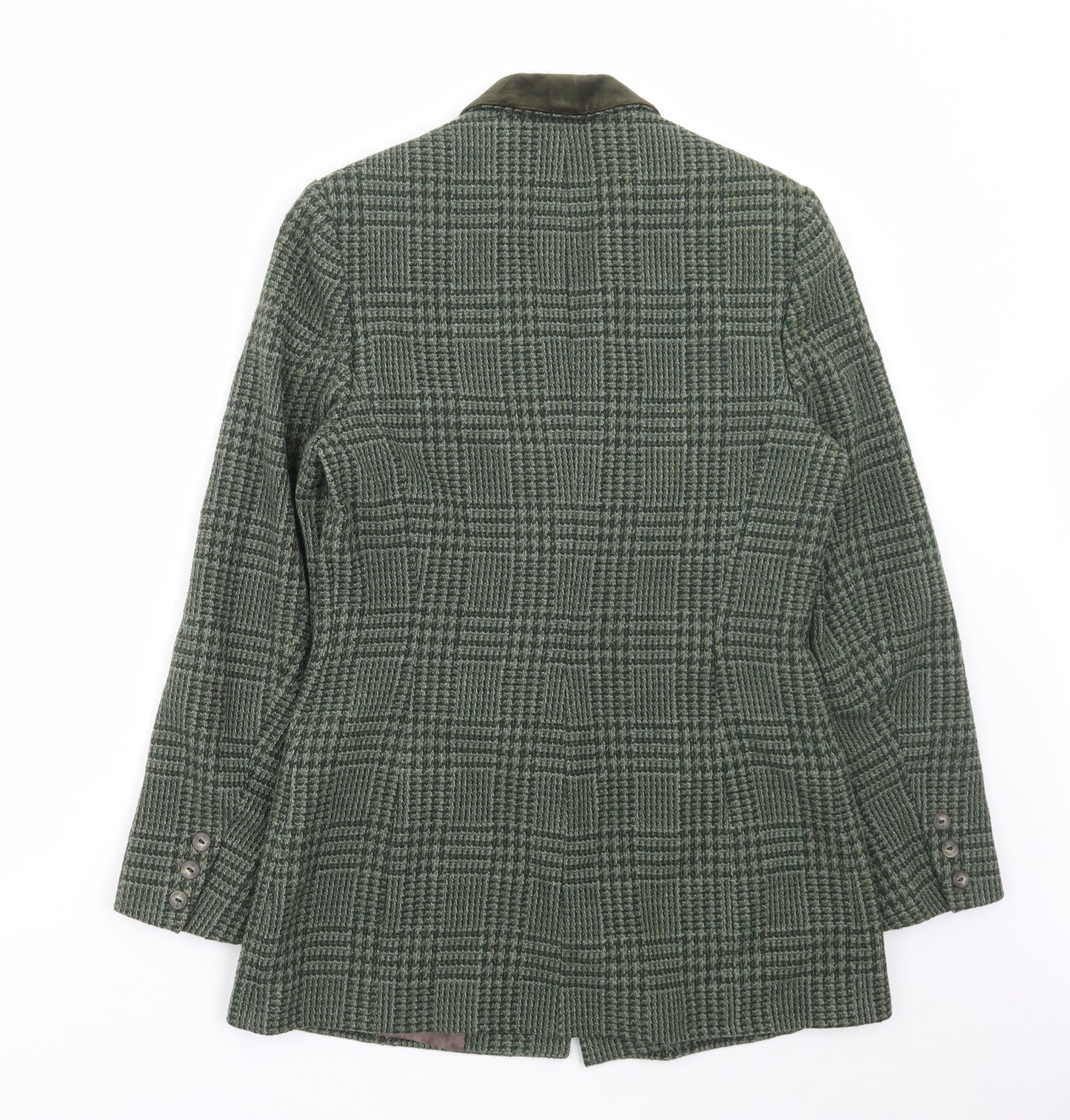 Alexon Womens Green Plaid Jacket Blazer Size 10 Button