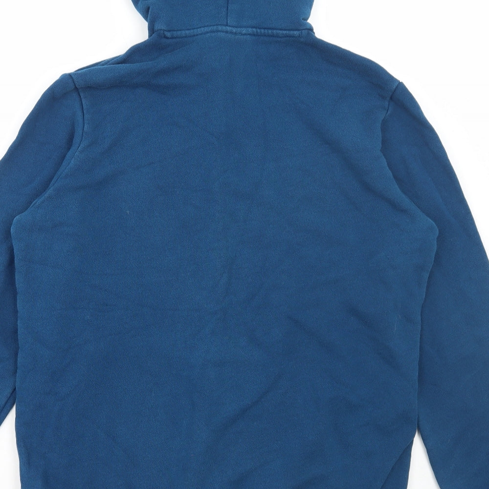 adidas Mens Blue Cotton Pullover Hoodie Size L