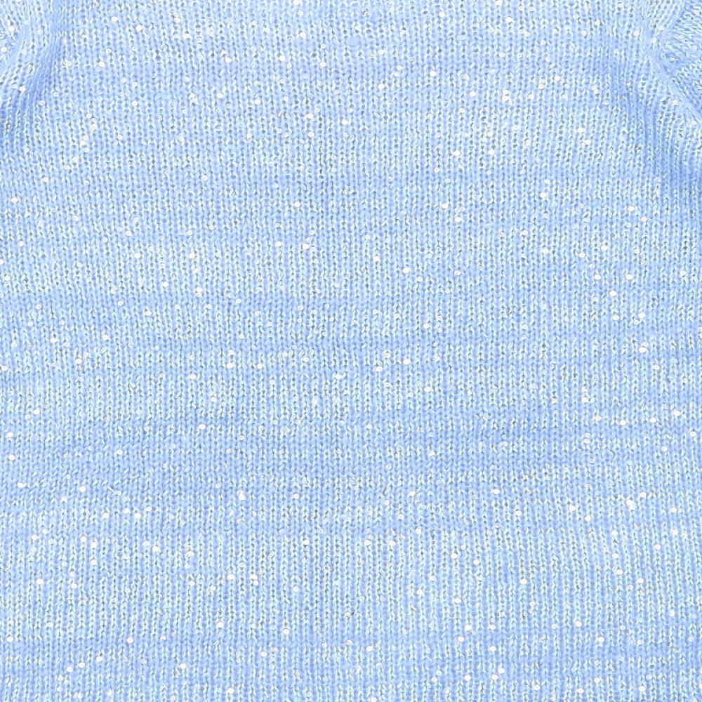 George Womens Blue Round Neck Acrylic Pullover Jumper Size M - Christmas