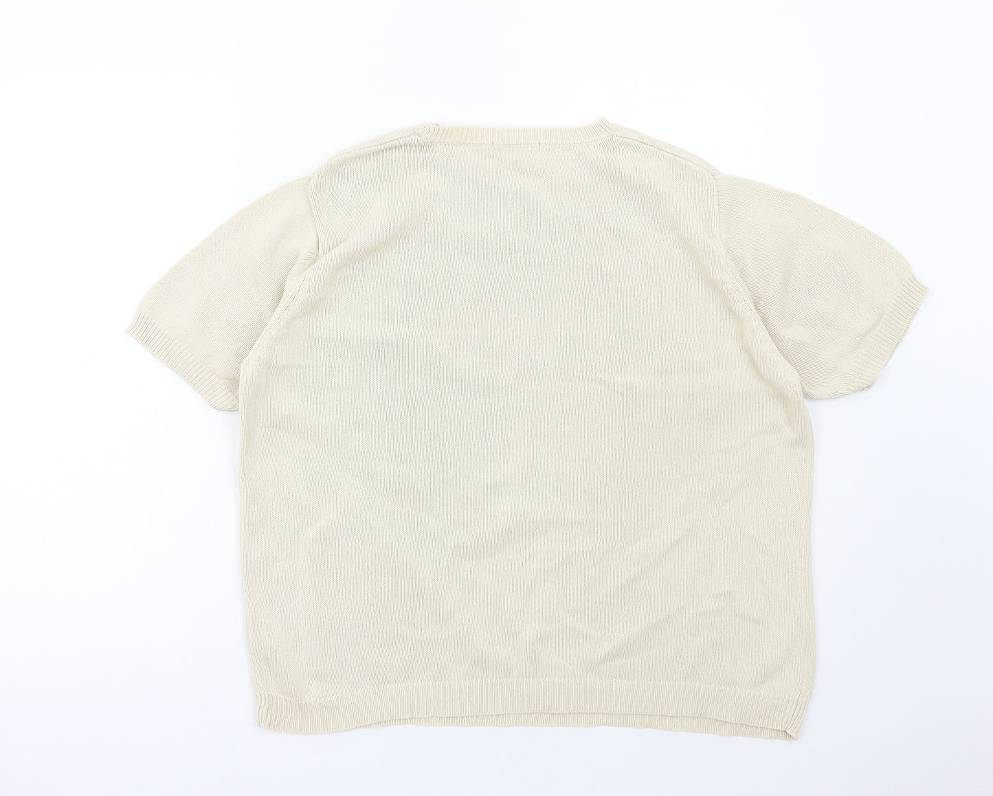 Berkertex Womens Beige Cotton Basic T-Shirt Size 18 Round Neck