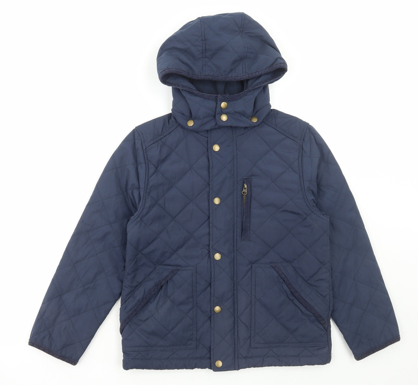 Peter Storm Girls Blue Parka Coat Size 9-10 Years Zip