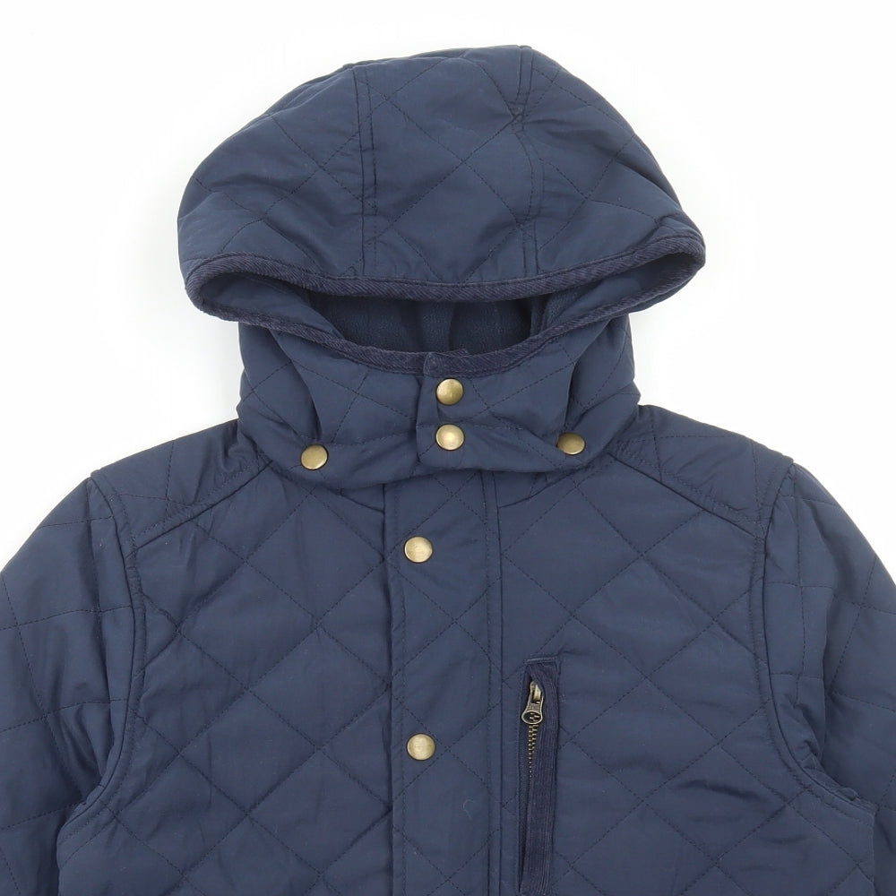 Peter Storm Girls Blue Parka Coat Size 9-10 Years Zip