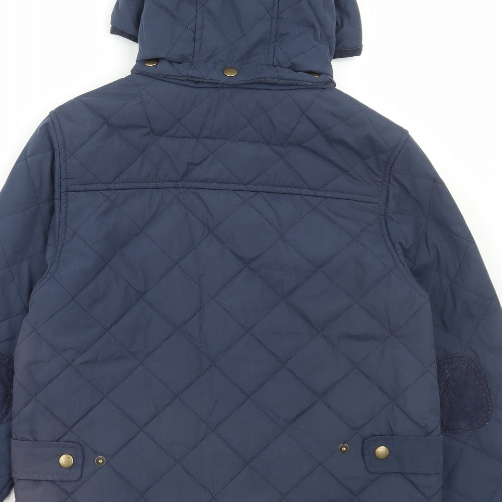 Peter Storm Girls Blue Parka Coat Size 9-10 Years Zip