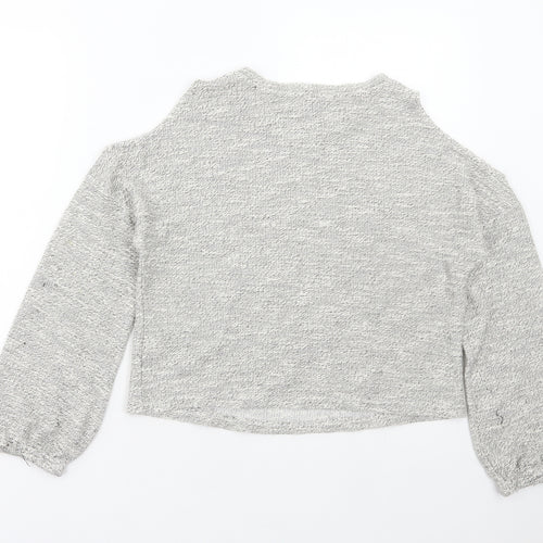 New Look Girls Grey Round Neck Polyester Pullover Jumper Size 12-13 Years Pullover - Cold Shoulder