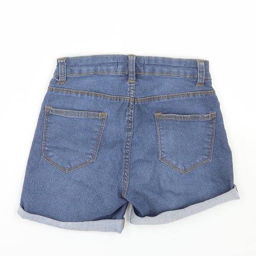 Denim & Co. Womens Blue Cotton Bermuda Shorts Size 4 L3 in Regular Zip