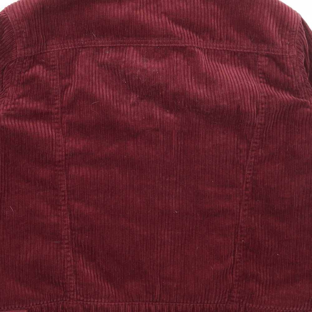 TU Womens Red Jacket Size 8 Button - Ribbed