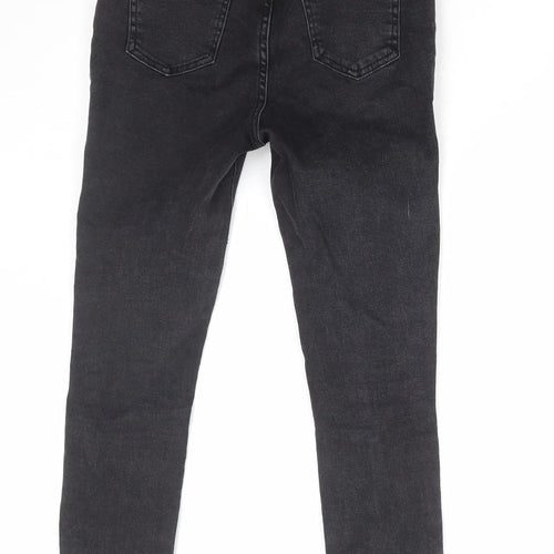 New Look Girls Black Cotton Skinny Jeans Size 12 Years Regular Zip - Distressed Denim