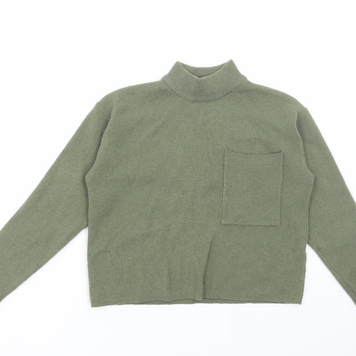 Primark Girls Green High Neck Polyester Pullover Jumper Size 9-10 Years Pullover