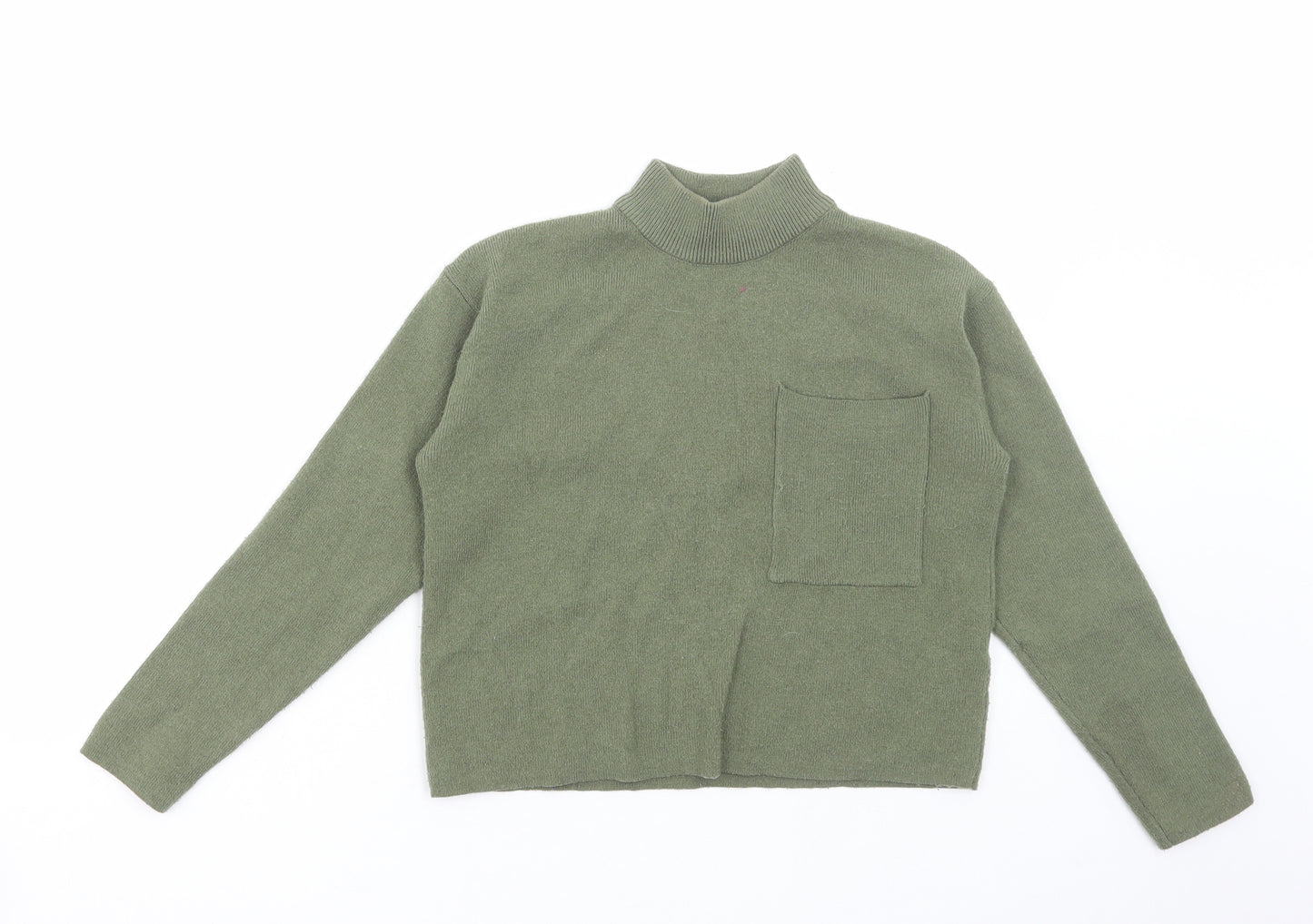 Primark Girls Green High Neck Polyester Pullover Jumper Size 9-10 Years Pullover