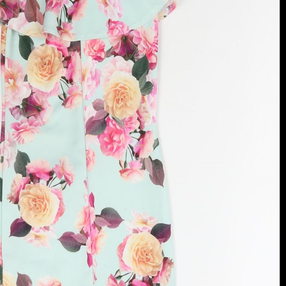 Miss E-vie Girls Multicoloured Floral Polyester Ball Gown Size 10-11 Years Off the Shoulder Pullover