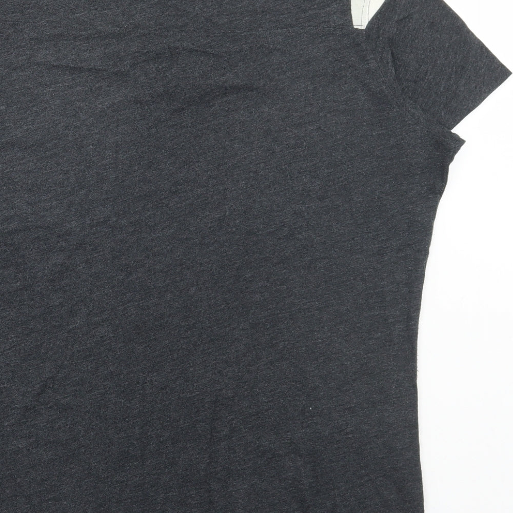 Nike Womens Grey Cotton Basic T-Shirt Size XL V-Neck - Raiders