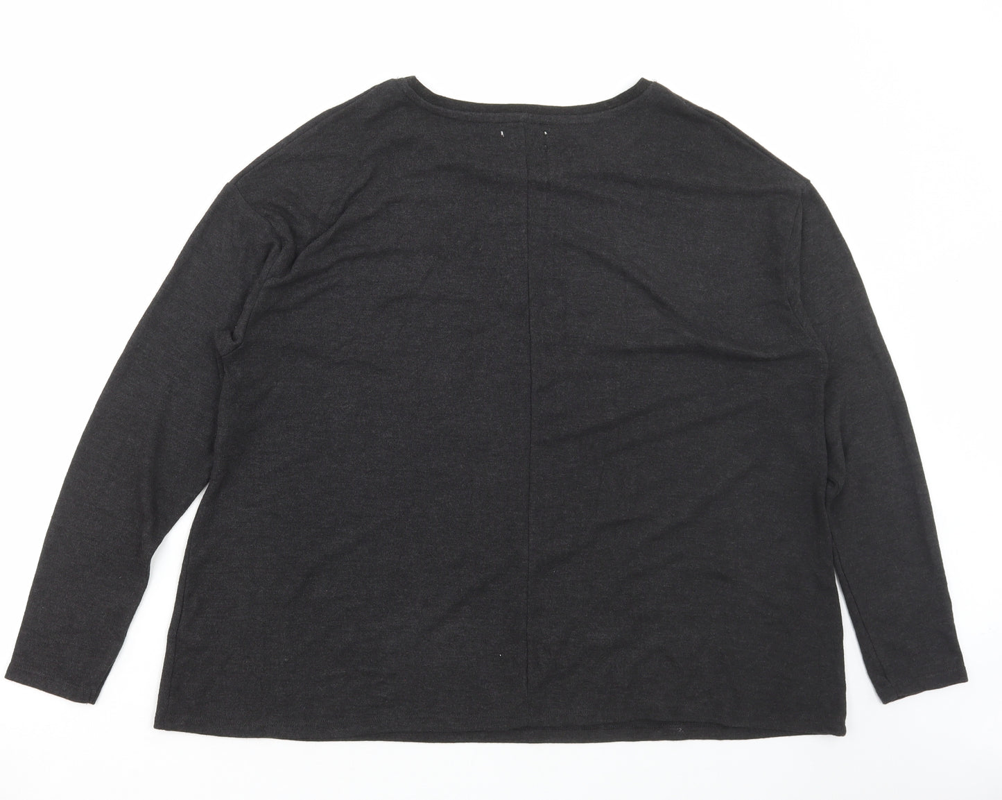 Matalan Womens Grey Polyester Basic T-Shirt Size 14 Round Neck - La Vie
