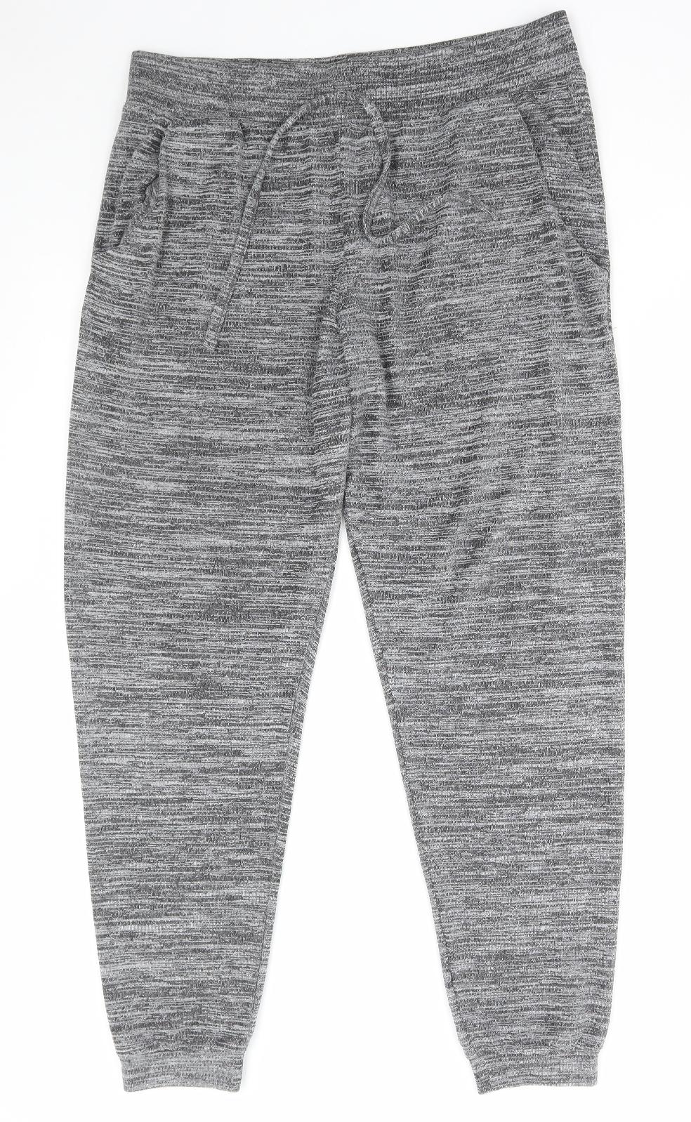 George Womens Grey Polyester Jogger Trousers Size 16 L29 in Regular Drawstring